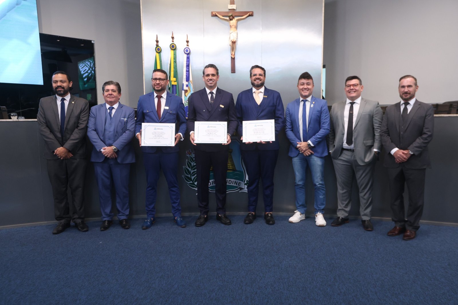 Empresários Cristiano Bueno dos Santos, Reinaldo Meireles e Willen César recebem o Título de Cidadão de Fortaleza